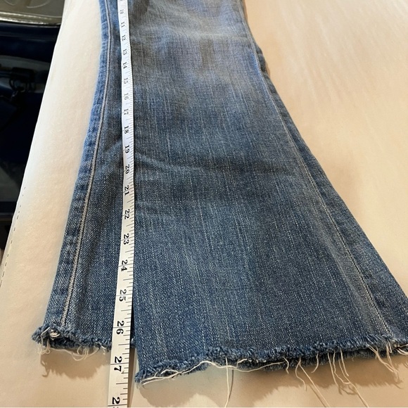 Current/Elliott The Bootcut Super Loved Repair Light Wash Destroyed Flare Jeans - Picture 14 of 14